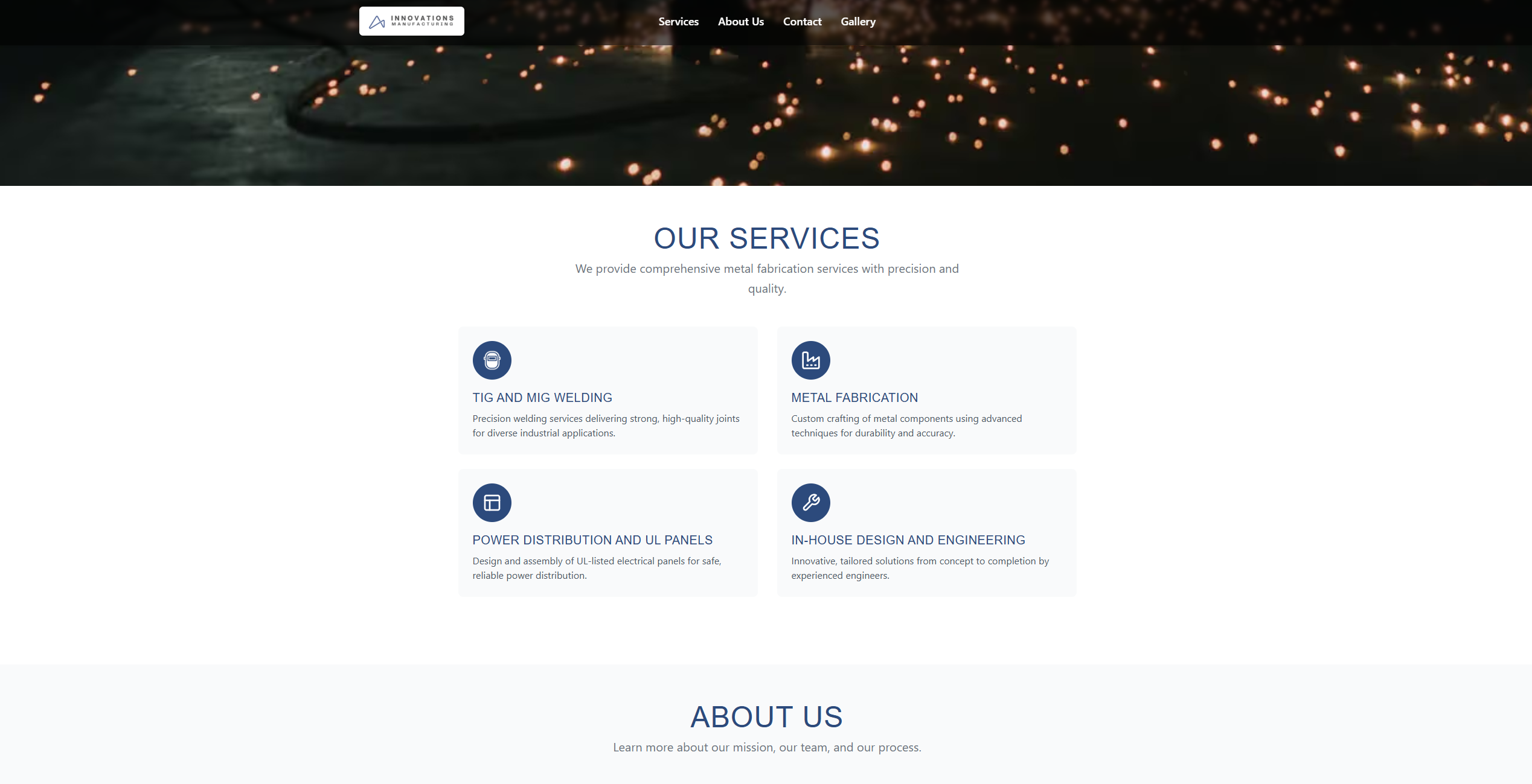 Clear service offerings section